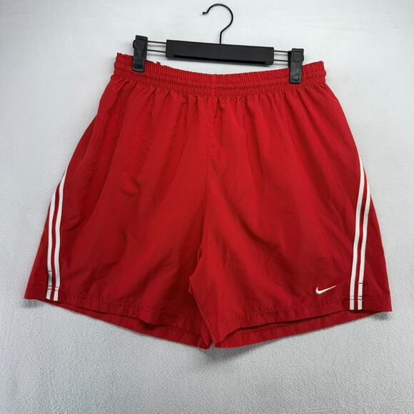 Vintage Nike Shorts Men's medium Red White Athletic Soccer Embroidered y2k 5" - Picture 1 of 9